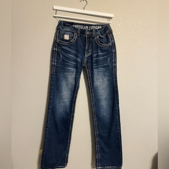 America fighter buckle Jeans men - Picture 1 of 3